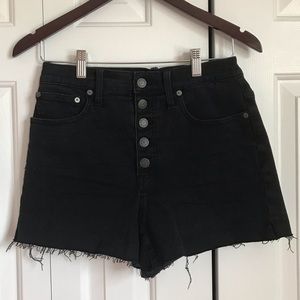 Madewell High-Rise Black Denim Shorts